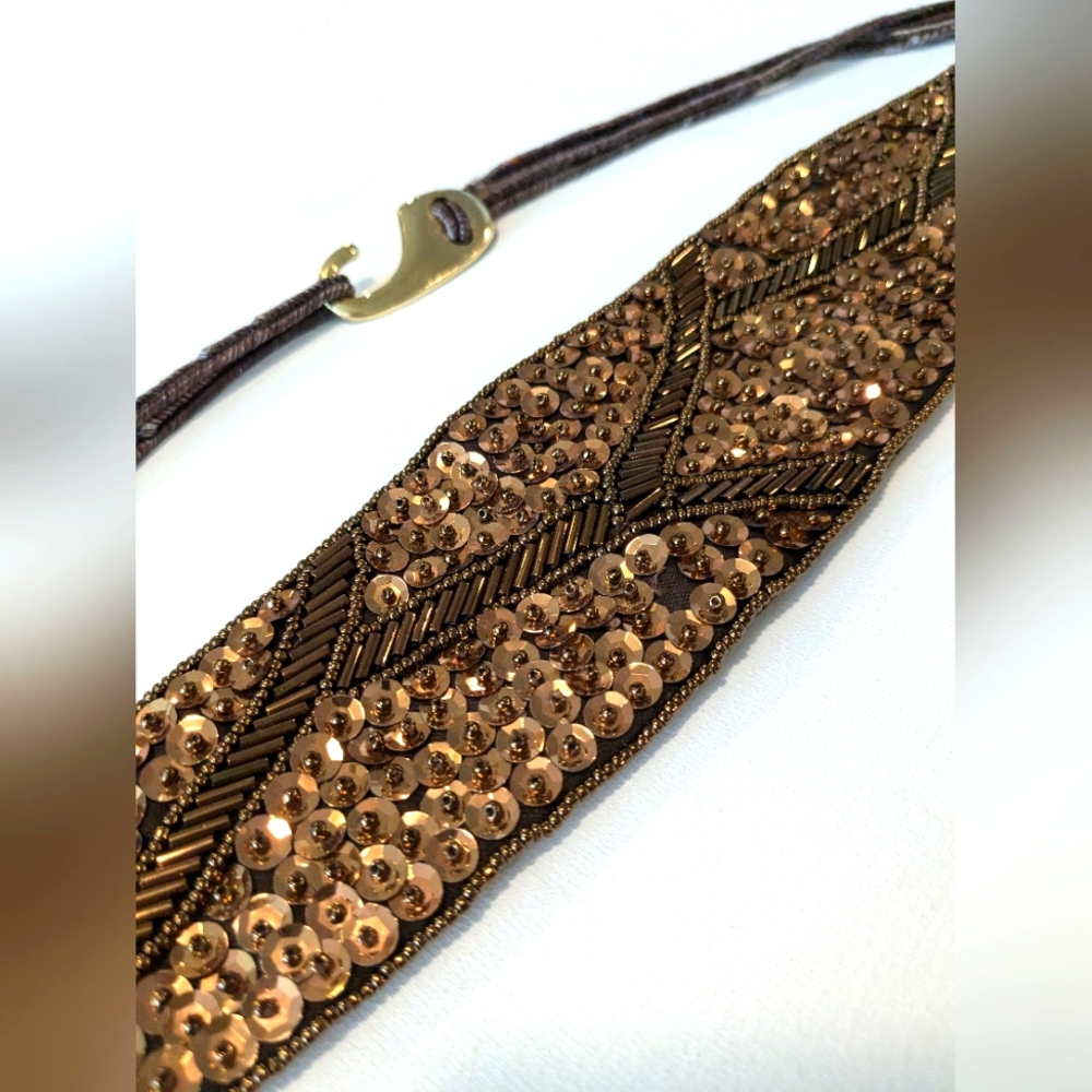 Vintage Milor Handmade Sequin and Beads 30's Ladies Waist Belt One Size - Picture 10 of 16